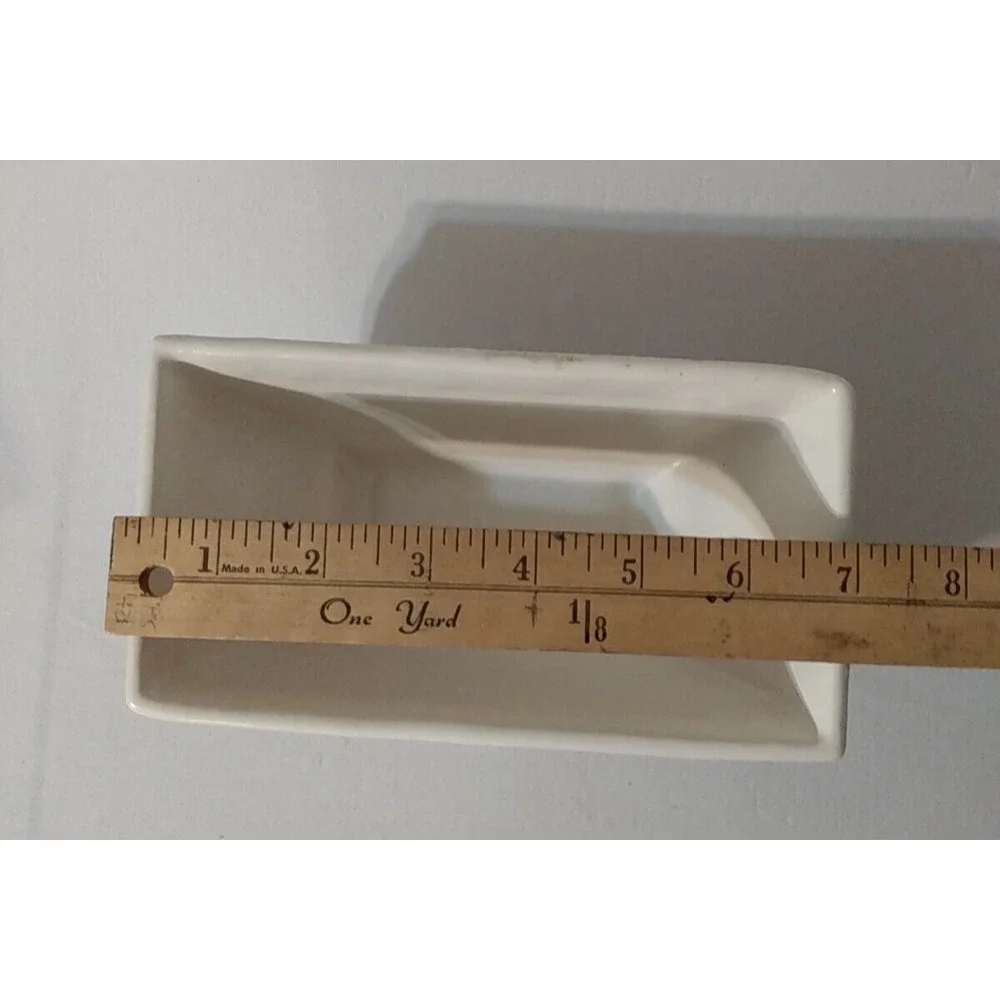 Vintage USA 404 Patterned White Pottery Planter 7